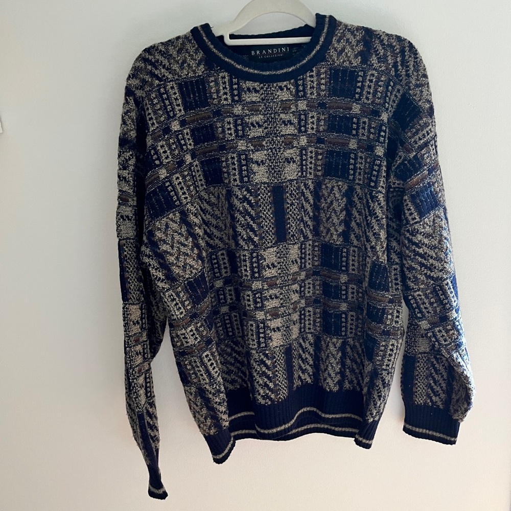 1980's Brandini Vintage 80s Knit Patterned Sweater